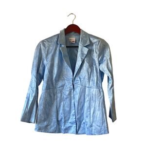 Vintage Maternity Blue Floral Blazer Jacket Career Business cottagecore Size S